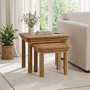 Canterbury Natural Solid Oak Nest of Tables