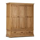 Canterbury Natural Solid Oak Triple Wardrobe