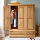 Canterbury Natural Solid Oak Triple Wardrobe