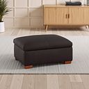 Carter Storage Footstool in Brown Leather