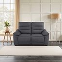 Carter 2 Seater Sofa in Dark Grey Leather