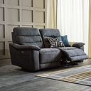 Carter 3 Seater Electric Recliner Sofa in Grey fabric