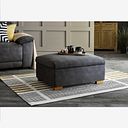 Carter Storage Footstool in Grey fabric
