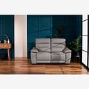 Carter 2 Seater Sofa in Light Grey Leather