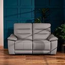 Carter 2 Seater Sofa in Light Grey Leather