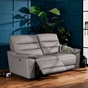 Carter 3 Seater Electric Recliner Sofa in Light Grey Leather