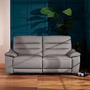 Carter 3 Seater Sofa in Light Grey Leather