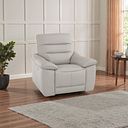 Carter Electric Recliner Armchair in Off White Leather