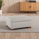 Carter Storage Footstool in Off White Leather