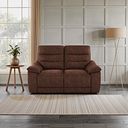 Carter 2 Seater Electric Recliner Sofa in Ranch Brown Fabric