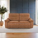 Carter 3 Seater Electric Recliner Sofa in Ranch Brown Fabric