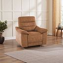 Carter Electric Recliner Armchair in Ranch Brown Fabric