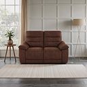 Carter 2 Seater Sofa in Ranch Dark Brown Fabric