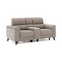 Cassius 2 Seater Power Recliner Console Sofa with Smart Screen and Speakers in Bella Latte Fabric