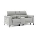 Cassius 2 Seater Power Recliner Console Sofa with Smart Screen and Speakers in Bella Lead Grey Fabric