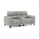 Cassius 2 Seater Power Recliner Console Sofa with Smart Screen and Speakers in Dexter Stone Fabric