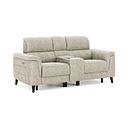 Cassius 2 Seater Power Recliner Console Sofa with Smart Screen and Speakers in Marble Cream Fabric