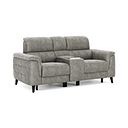 Cassius 2 Seater Power Recliner Console Sofa with Smart Screen and Speakers in Marble Mink Fabric