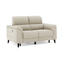 Cassius 2 Seater Power Recliner Sofa in Bella Barley White Fabric