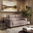 Cassius 2 Seater Power Recliner Sofa in Dexter Nutmeg Fabric