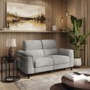 Cassius 2 Seater Power Recliner Sofa in Dexter Stone Fabric