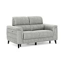 Cassius 2 Seater Power Recliner Sofa in Marble Silver Fabric