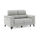 Cassius 2 Seater Power Recliner Sofa with Adjustable Power Headrests and Speakers in Bella Lead Grey Fabric
