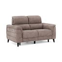 Cassius 2 Seater Power Recliner Sofa with Adjustable Power Headrests and Speakers in Dexter Nutmeg Fabric