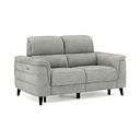 Cassius 2 Seater Power Recliner Sofa with Adjustable Power Headrests and Speakers in Dexter Stone Fabric