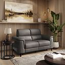 Cassius 2 Seater Power Recliner Sofa with Adjustable Power Headrests and Speakers in Elephant Grey Leather