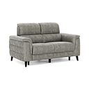Cassius 2 Seater Power Recliner Sofa with Adjustable Power Headrests and Speakers in Marble Mink Fabric