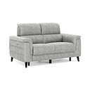 Cassius 2 Seater Power Recliner Sofa with Adjustable Power Headrests and Speakers in Marble Silver Fabric