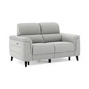 Cassius 2 Seater Power Recliner Sofa with Adjustable Power Headrests in Bella Lead Grey Fabric