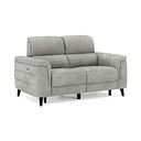 Cassius 2 Seater Power Recliner Sofa with Adjustable Power Headrests in Dexter Stone Fabric
