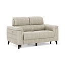 Cassius 2 Seater Power Recliner Sofa with Adjustable Power Headrests in Marble Cream Fabric