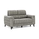Cassius 2 Seater Power Recliner Sofa with Adjustable Power Headrests in Marble Mink Fabric