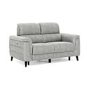 Cassius 2 Seater Power Recliner Sofa with Adjustable Power Headrests in Marble Silver Fabric