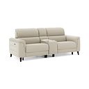 Cassius 2.5 Seater Power Recliner Console Sofa with Smart Screen and Speakers in Bella Barley White Fabric