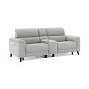 Cassius 2.5 Seater Power Recliner Console Sofa with Smart Screen and Speakers in Bella Lead Grey Fabric