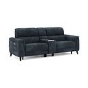 Cassius 2.5 Seater Power Recliner Console Sofa with Smart Screen and Speakers in Dexter Shadow Fabric
