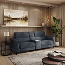 Cassius 2.5 Seater Power Recliner Console Sofa with Smart Screen and Speakers in Dexter Shadow Fabric