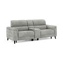Cassius 2.5 Seater Power Recliner Console Sofa with Smart Screen and Speakers in Dexter Stone Fabric