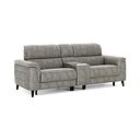Cassius 2.5 Seater Power Recliner Console Sofa with Smart Screen and Speakers in Marble Mink Fabric