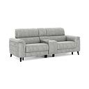 Cassius 2.5 Seater Power Recliner Console Sofa with Smart Screen and Speakers in Marble Silver Fabric