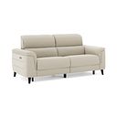 Cassius 3 Seater Power Recliner Sofa in Bella Barley White Fabric