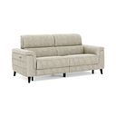 Cassius 3 Seater Power Recliner Sofa in Marble Cream Fabric
