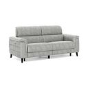 Cassius 3 Seater Power Recliner Sofa in Marble Silver Fabric