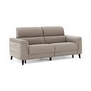 Cassius 3 Seater Power Recliner Sofa with Adjustable Power Headrests and Speakers in Bella Latte Fabric