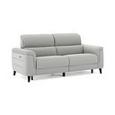 Cassius 3 Seater Power Recliner Sofa with Adjustable Power Headrests and Speakers in Bella Lead Grey Fabric