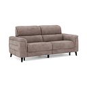 Cassius 3 Seater Power Recliner Sofa with Adjustable Power Headrests and Speakers in Dexter Nutmeg Fabric
